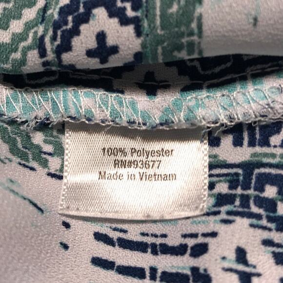 A New Approach Geometric V-Neck Long Sleeve Lightweight Blouse M - Picture 4 of 5